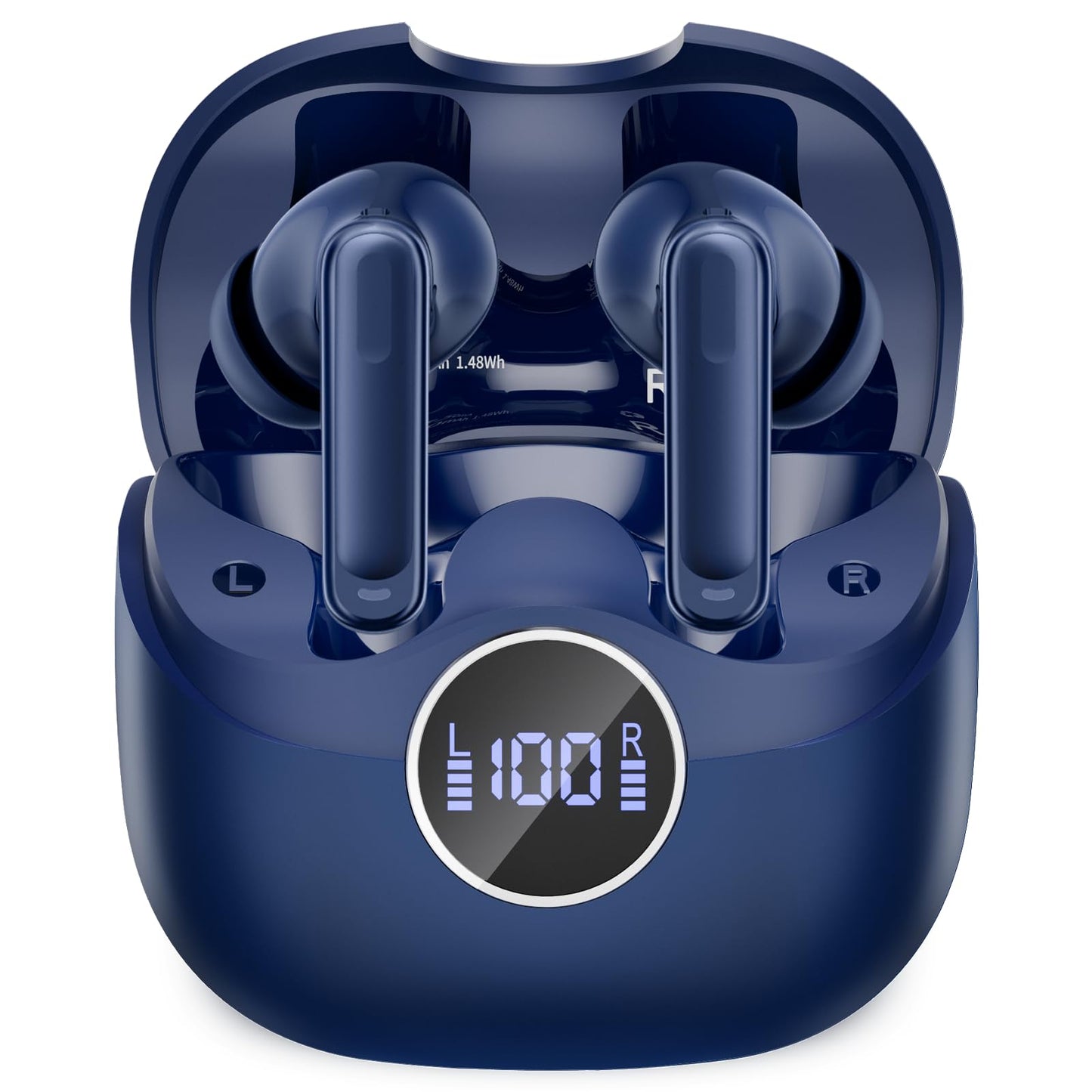 xinwld Adaptive Hybrid Active Noise Canceling 2026 Wireless Earbuds, 6 Mics ENC Clear Call Ear Buds, Hi-Res Audio Deep Bass Bluetooth 5.4 Headphones, 40H, LED, for Sports Running Gym Workout, Black