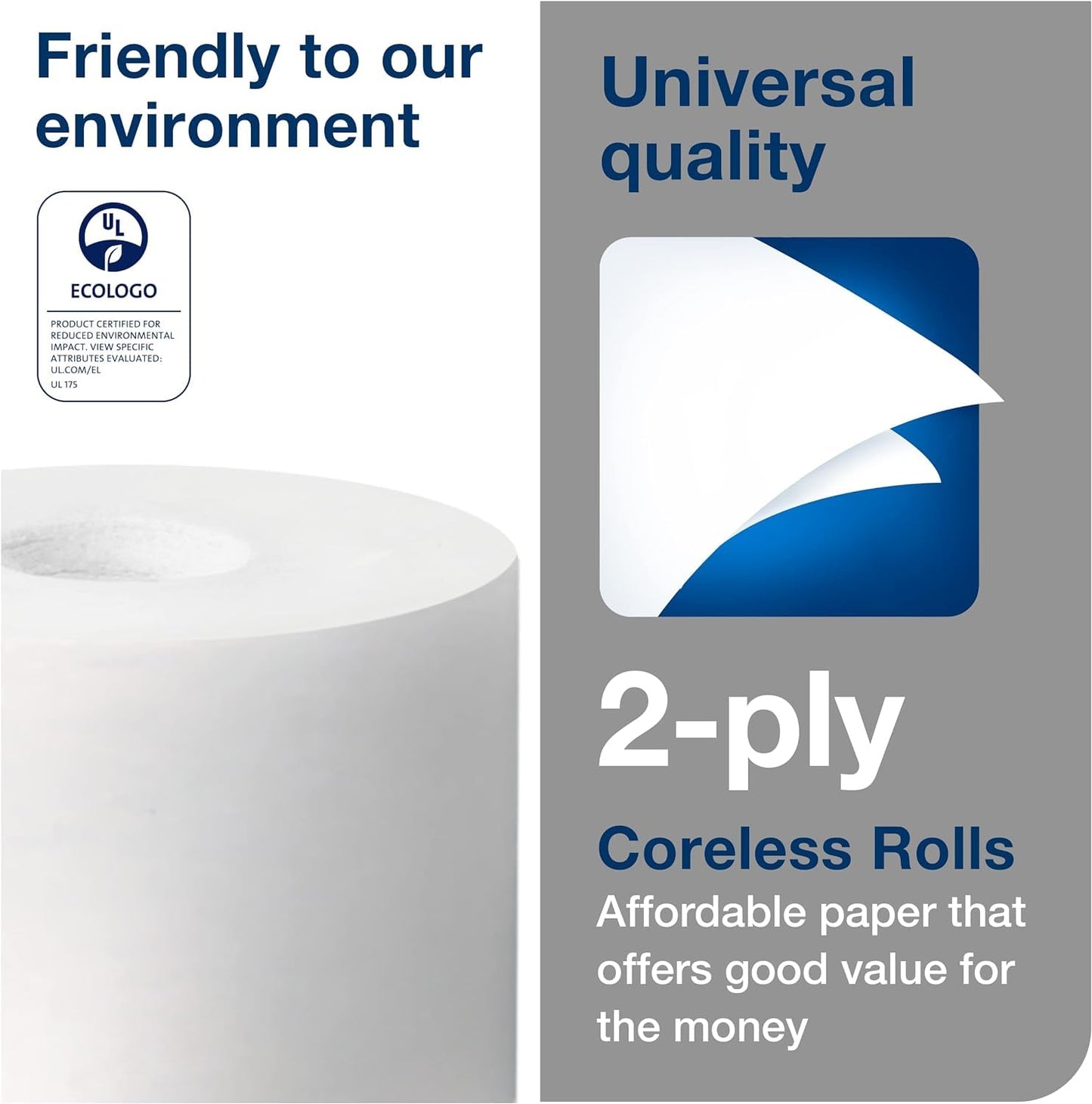 Tork Coreless High-Capacity Toilet Paper Roll White T7, Universal, 2-ply, 36 x 1100 sheets, 472882