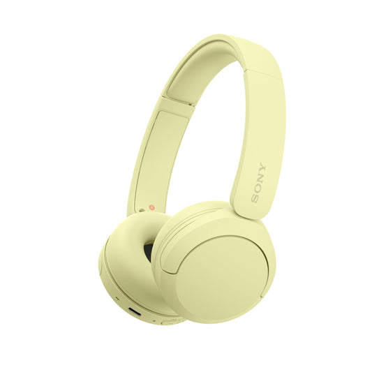 Sony WH-CH520 Wireless Headphones Bluetooth On-Ear Headset with Microphone and up to 50 Hours Battery Life with Quick Charging, Butter Yellow