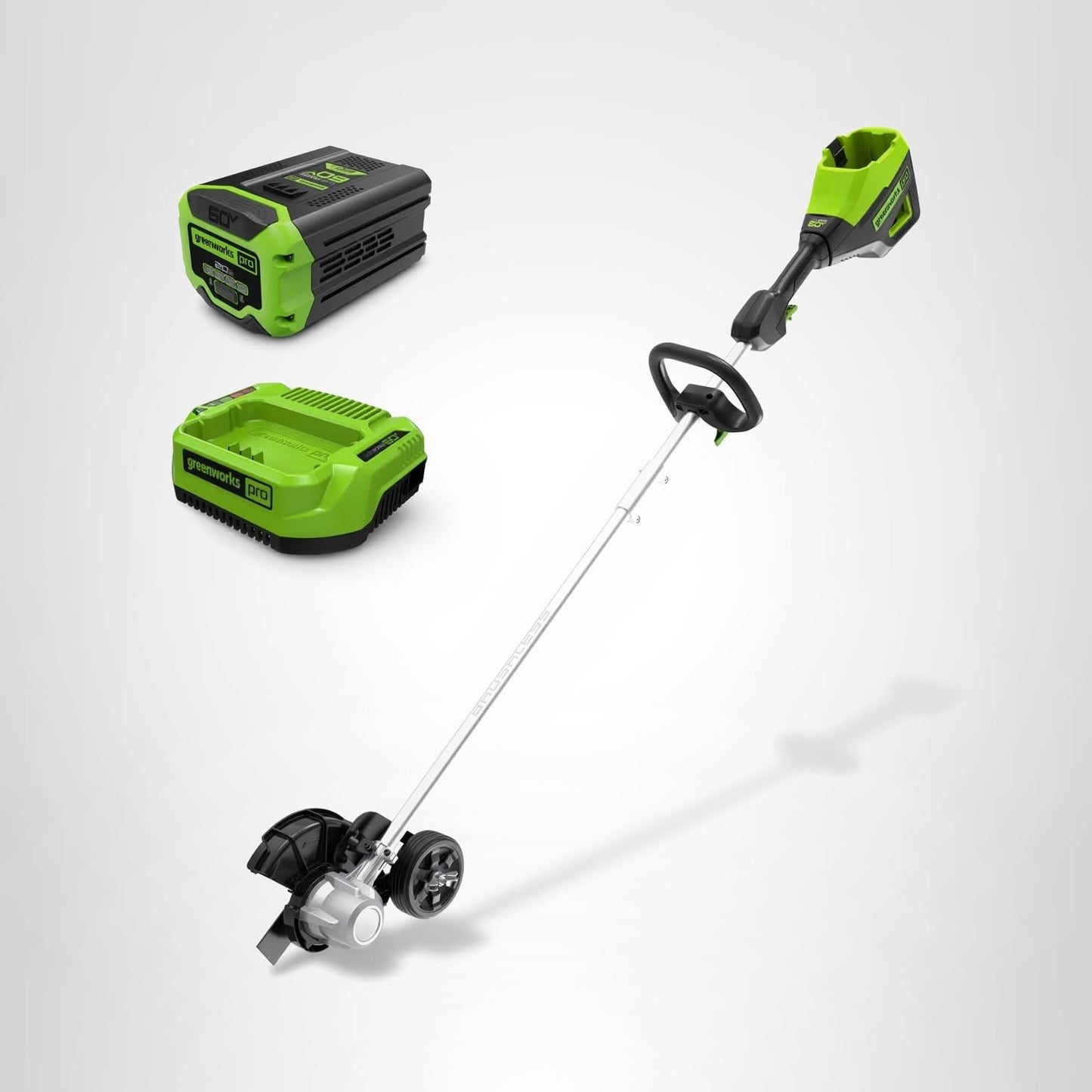 Greenworks 60V 8" Brushless Cordless Edger with 2.0Ah Battery & Charger – Tool-Free Depth Adjustment, Lightweight Lawn Edging Tool, 4-Year Warranty