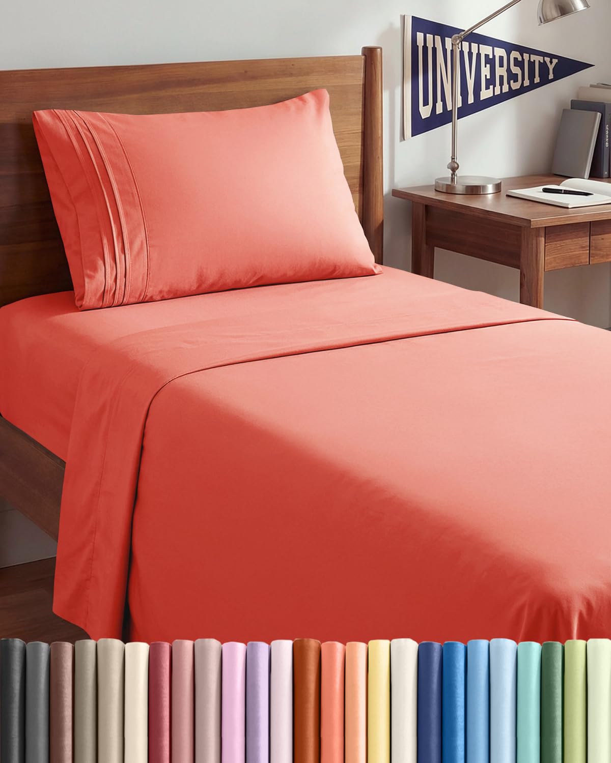 Full Size 4 Piece Sheet Set - Comfy Breathable & Cooling Sheets - Hotel Luxury Bed Sheets for Women & Men - Deep Pockets, Easy-Fit, Extra Soft and Wrinkle Free - Antique White Oeko-Tex Bed Sheet Set