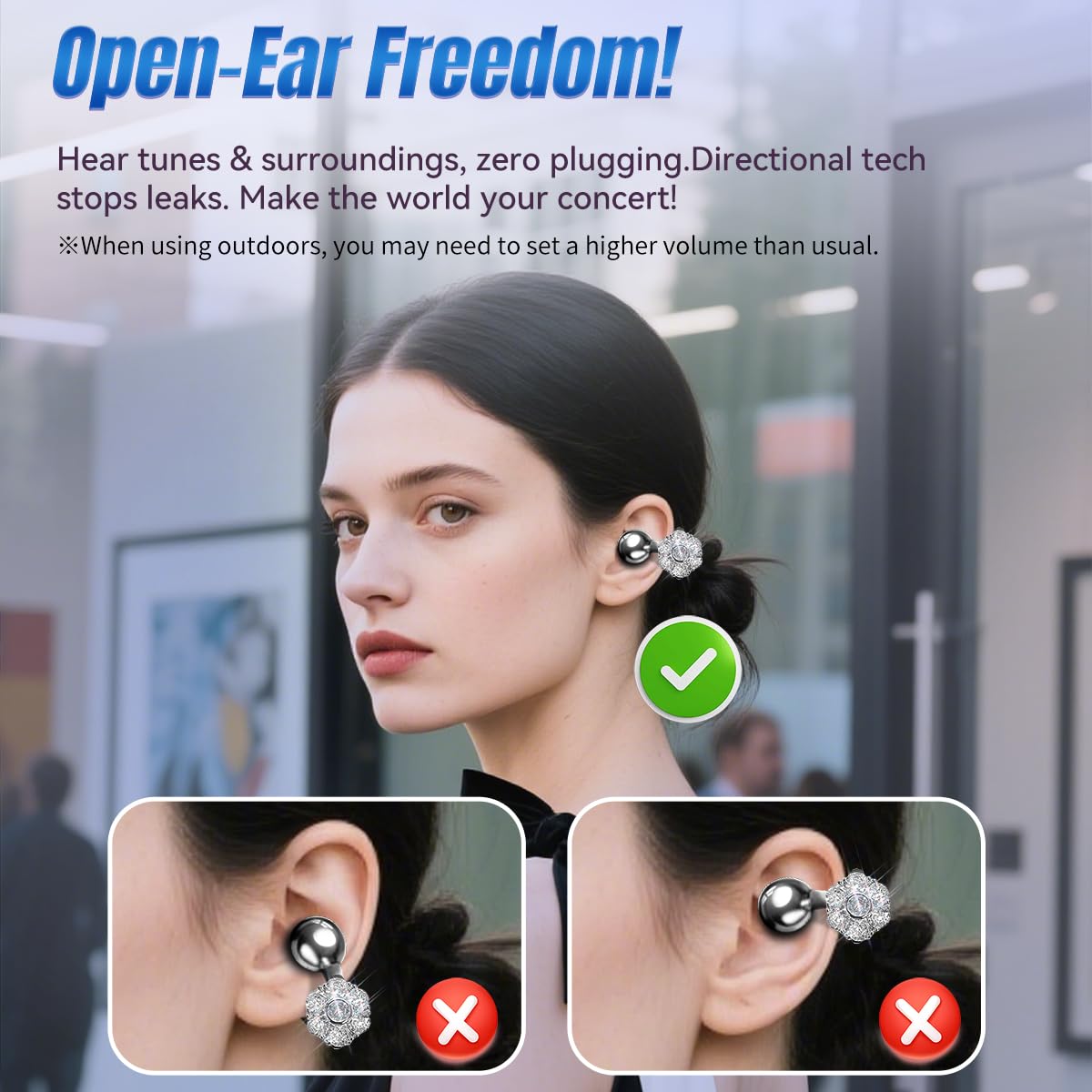 🔥73% Off!🔥King Lucky i121 Open Ear Clip On Earbuds Wireless Bluetooth