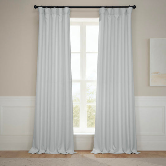 HPD Half Price Drapes - Faux Linen Curtains for Living Room (1 Panel) - 50W X 96L - Textured Room Darkening Curtains for Bedroom 96 Inches Long - Drapes for Home Decor, Oyster Mist