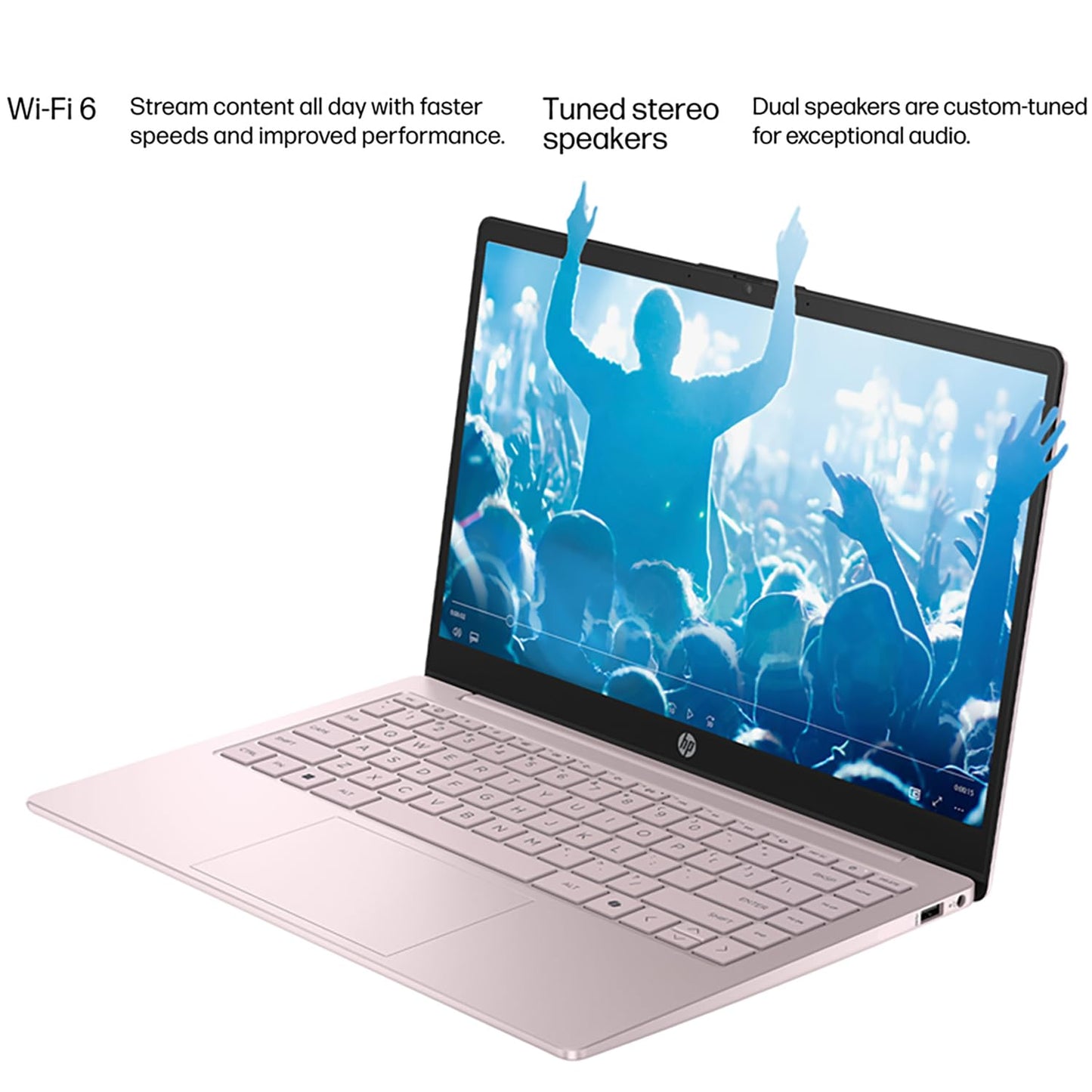 HP Ultrabook Laptop with Copilot AI • Microsoft 365 • 16GB RAM • 256GB SSD + 128GB Storage • Intel 4-Core CPU • WiFi 6 • Windows 11 • 2026 Edition