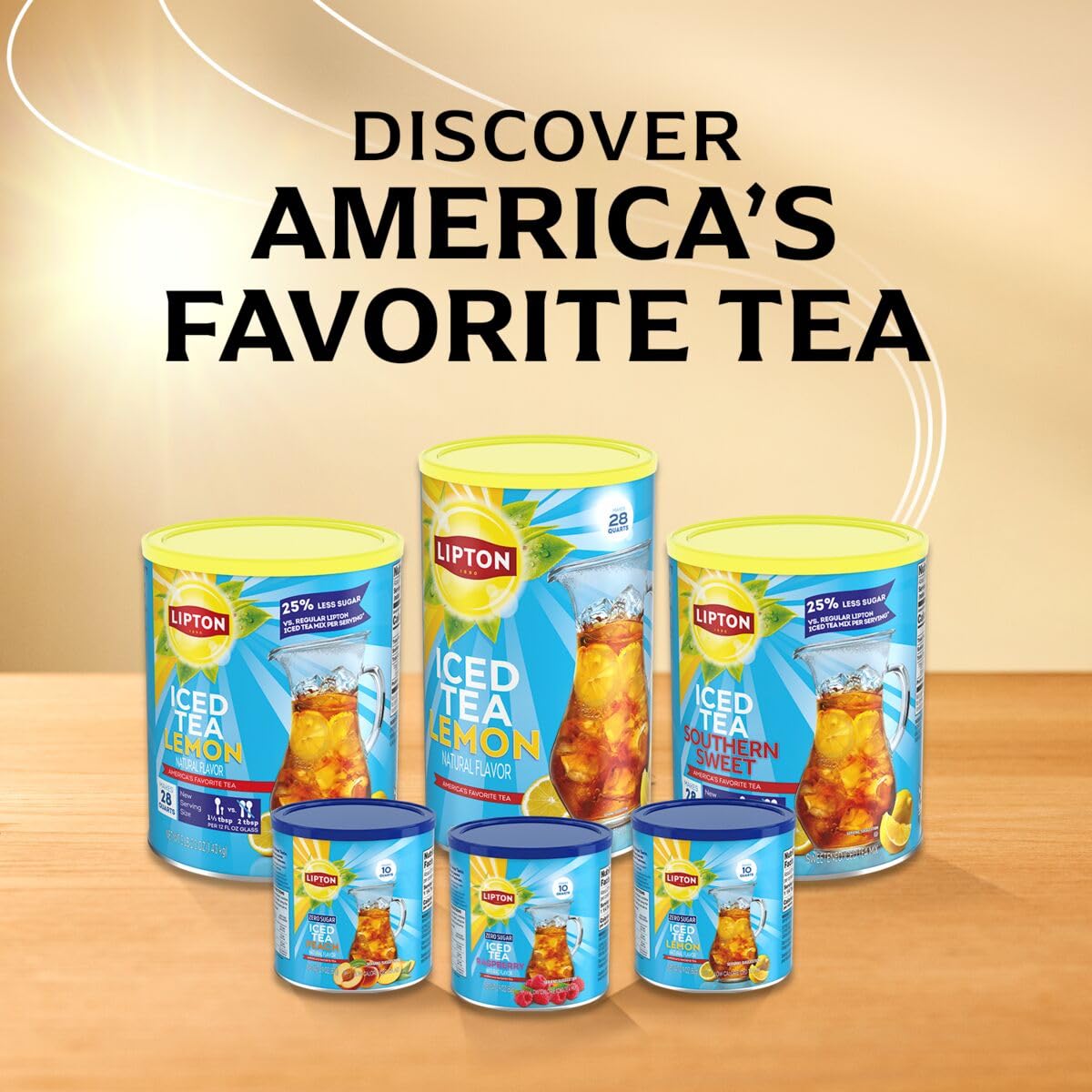 Lipton Reduced Sugar Iced Tea Mix, Lemon Flavor, Makes 10 Quarts (Pack of 6)