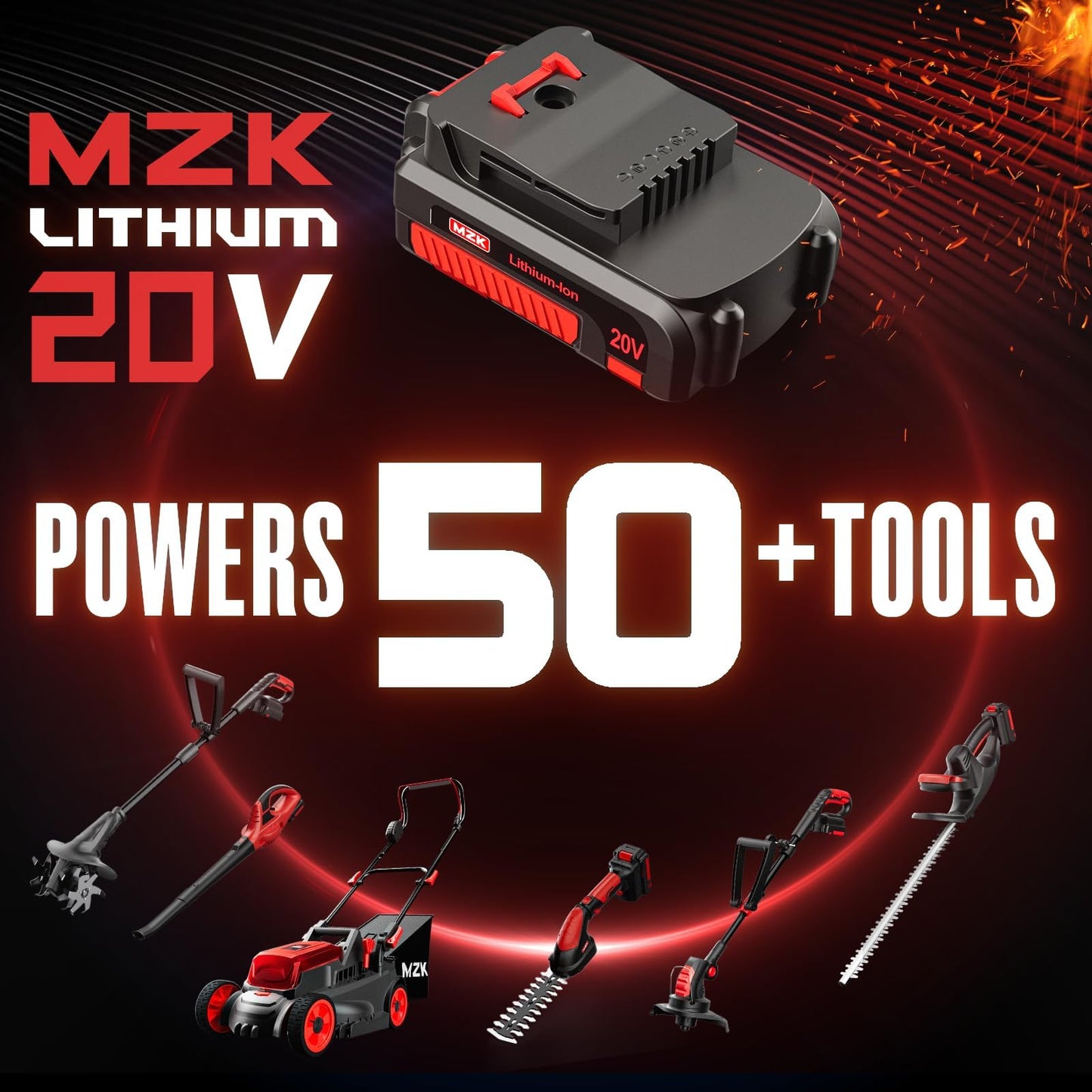 MZK 20V Cordless Tiller Cultivator with Steel Tines,8-inch Wide Battery Powered Garden Cultivator, 360RPM Electric Mini Tiller for Lawn/Gardening/Soil Cultivation(2 * 2AH Battery&Charger Included)