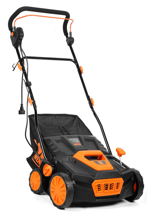 WEN 15-Inch 13-Amp 2-in-1 Electric Dethatcher and Scarifier with 12-Gallon Collection Bag (DT1315)