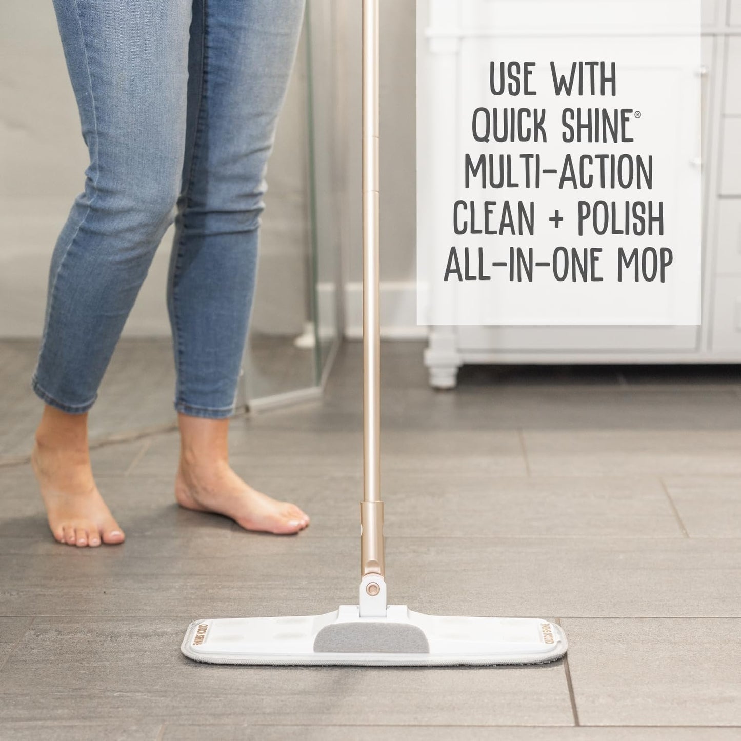 Quick Shine Hardwood Floor Luster-Polish 27oz-6pk | Plant-Derived w/Carnauba | Safer Choice, No PFAS, pH Neutral | Ready to Use Formula w/Anti-Slip Technology | Simply Squirt & Spread | Made in USA