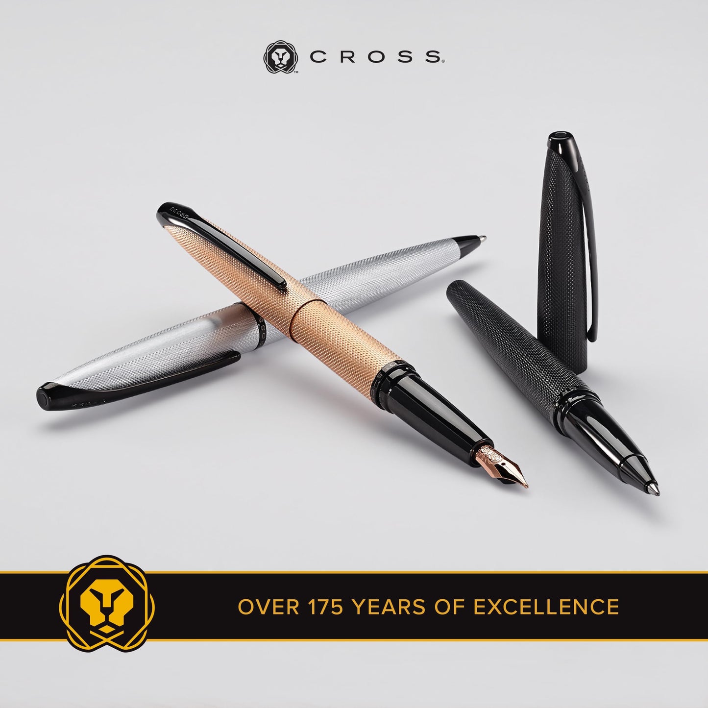 Cross ATX Sandblasted Titanium Gray Rollerball Pen - Refillable Pen for Smooth Writing - Black Ink - Comfortable Grip - Long-Lasting - Professional Office Supplies - Gift Box Included