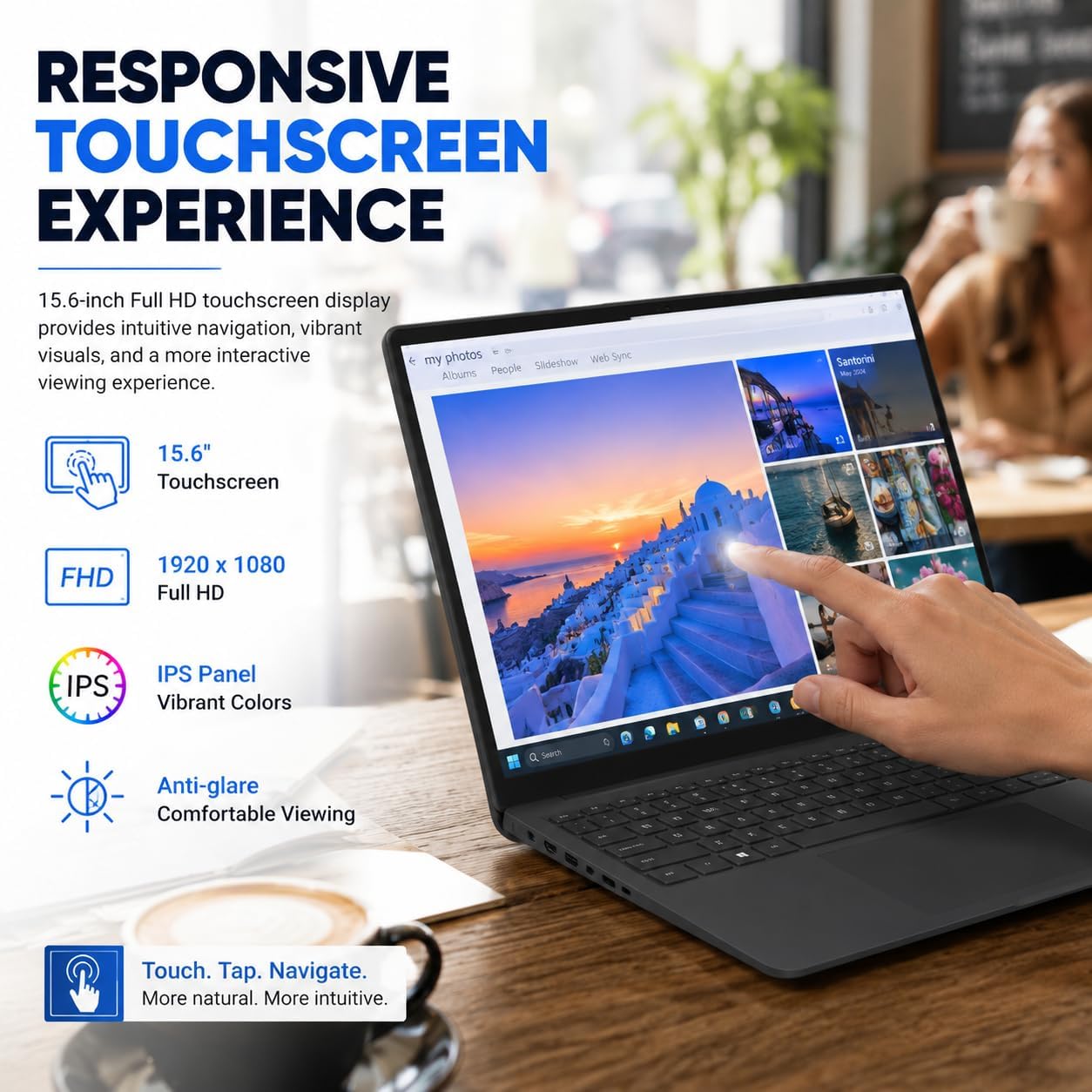 Dell 2026 DC15250 Ai Touchscreen Laptop, Intel i7 CPU (10 Cores Up to 5.00 GHz), 16 GB DDR5 RAM 512GB SSD, 15.6" FHD LED 220 Nits Anti-Glare, Wi-Fi6, Webcam, Copilot Key, Black - Windows 11 Pro