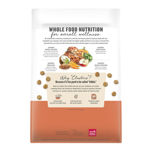 The Honest Kitchen Human Grade Dry Dog Food, Whole Food Clusters Grain Free Dry Dog Food, Beef, 5 lb Bag