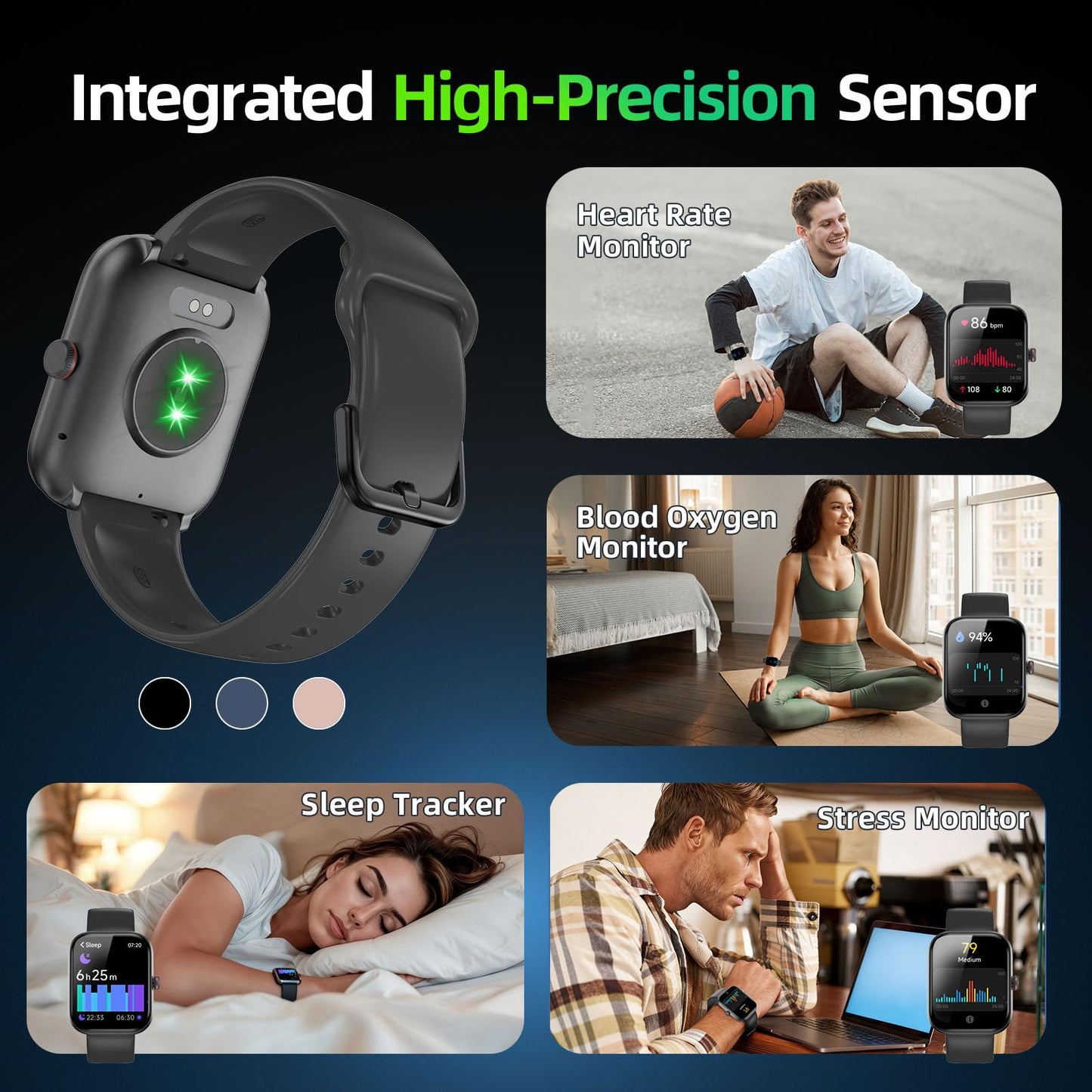 🔥77% Off!🔥uaue Smart Watch for Men Women with Alexa Built-in, 1.91" HD