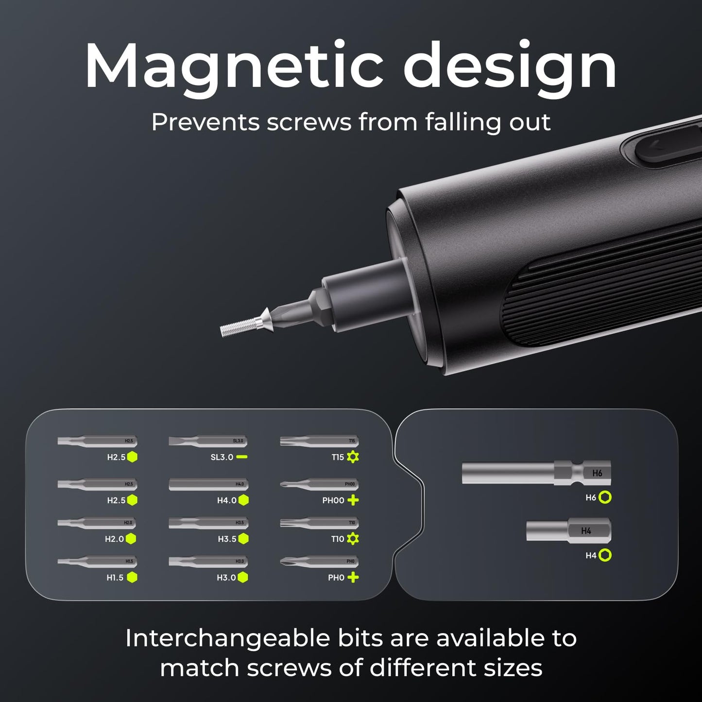 ELEGOO Electric Screwdriver Set with 33 Magnetic Bits and 3 Torque Setting, Max 10 N.m, 1500mAh Rechargeable Cordless Screwdriver, LED Light, Mini Power Screwdriver Tool Kit for 3D Printer, PC, Camera