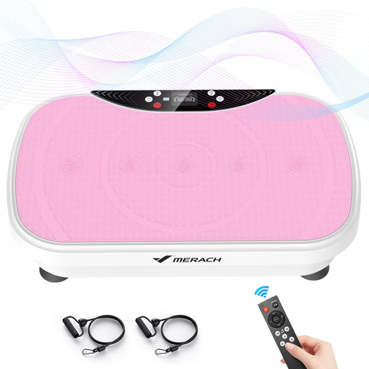 MERACH Vibration Plate Exercise Machine, Vibration Plate for Lymphatic Drainage Weight Loss, Vibrating Plate Exercise Machine with Bluetooth and LED Display, Workout Equipment for Women Men Home
