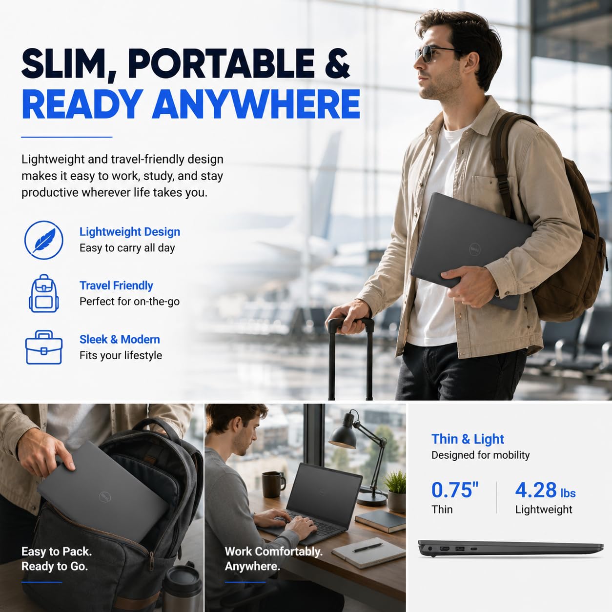 Dell 2026 DC15250 Ai Touchscreen Laptop, Intel i7 CPU (10 Cores Up to 5.00 GHz), 16 GB DDR5 RAM 512GB SSD, 15.6" FHD LED 220 Nits Anti-Glare, Wi-Fi6, Webcam, Copilot Key, Black - Windows 11 Pro