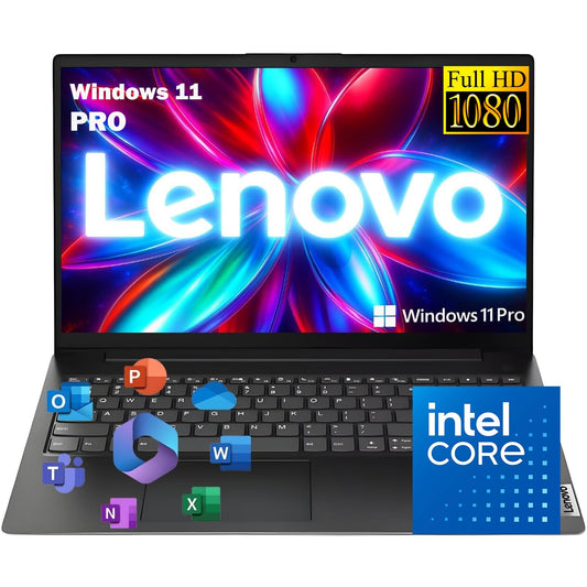 Lenovo 2026 Business Laptop with MS 365 for the Web, Intel Powerful Processor, 8GB DDR5, 628GB PCIE, 15.6" FHD Display, Dolby Audio, RJ-45, 16-Hour Battery Life, Fast Charging Speed, Windows 11 Pro
