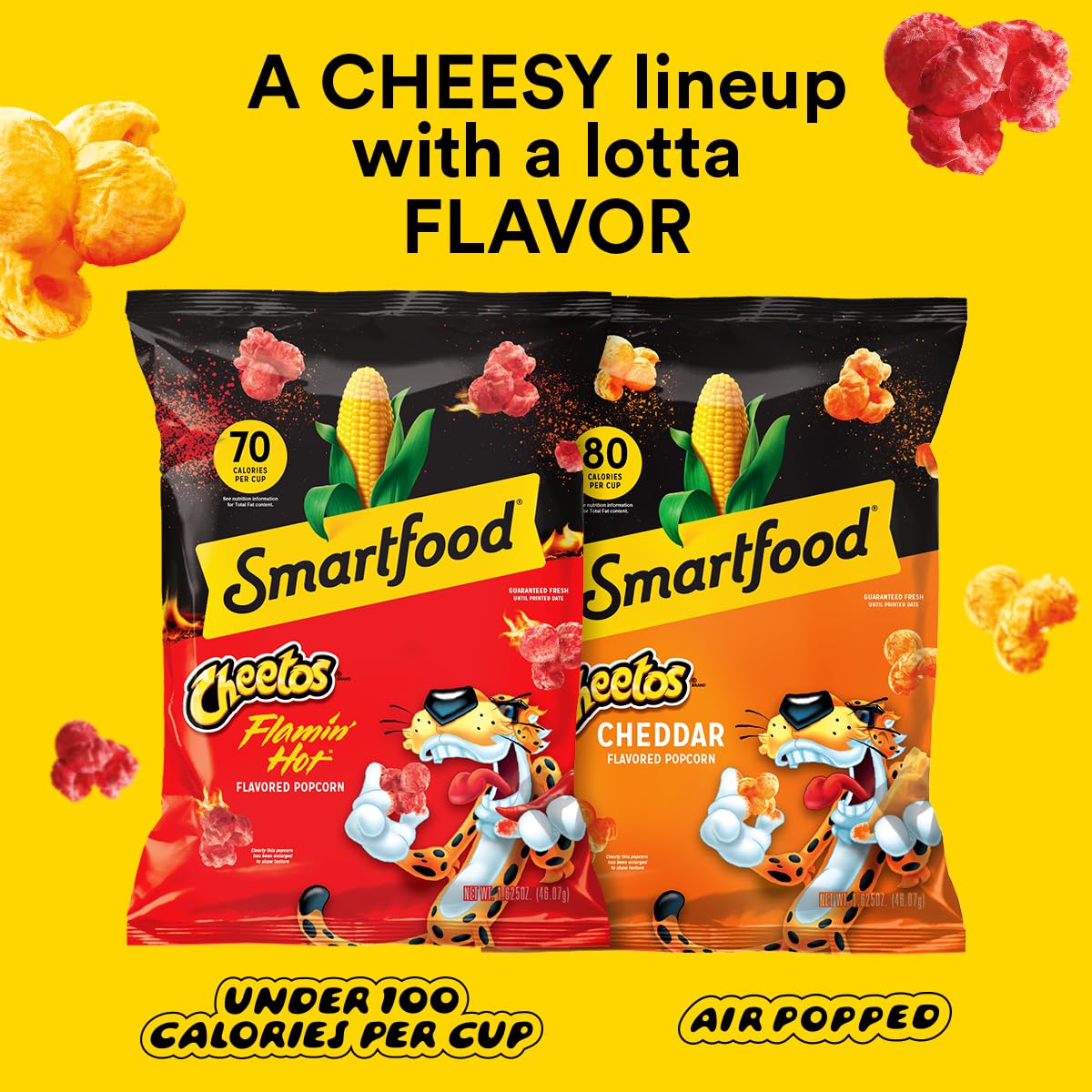 Smartfood Popcorn, White Cheddar and Flamin' Hot White Cheddar Variety Pack, 0.5 Ounce (Pack of 40)