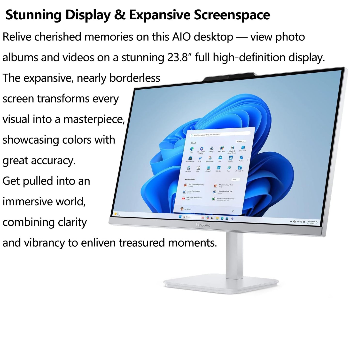 Lenovo Flagship 24" FHD All-in-One Desktop • 2026 Business Edition • Intel 8-Core Processor (up to 3.8 GHz) • 8GB DDR4 RAM • 512GB SSD, • Wi-Fi 6 • Windows 11