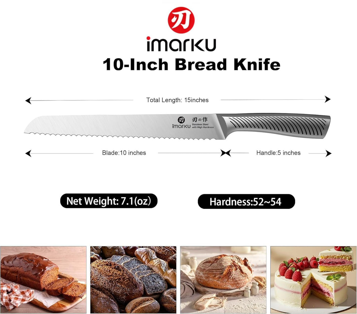 🔥75% Off!🔥imarku Bread Knife 10 Inch: Japanese High Carbon Stainless Steel