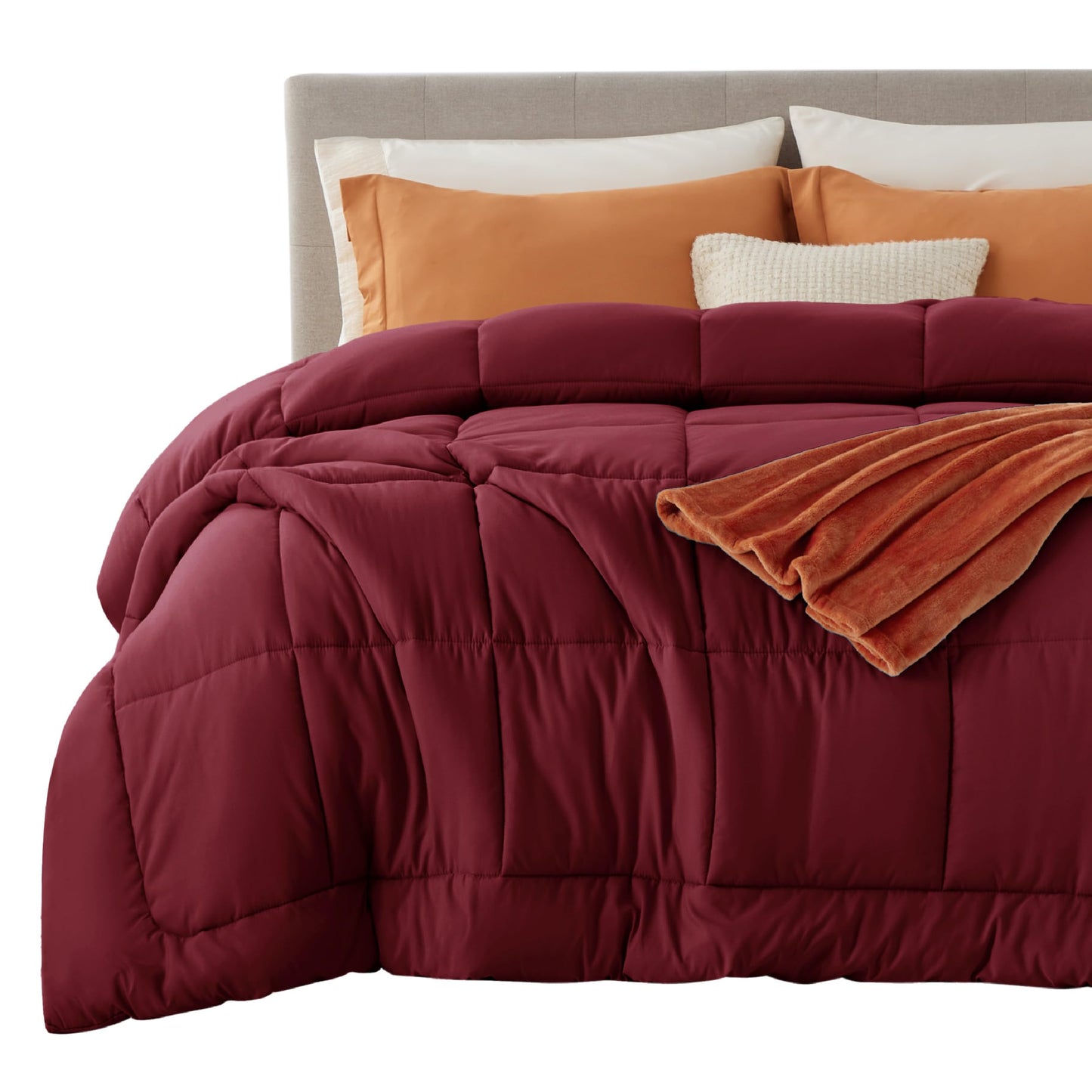 Bedsure Comforter Duvet Insert - Quilted Comforters Queen Size, All Season Duvet, GentleSoft Down Alternative Bedding Blanket, with 8 Tabs, Gifts for Women/Men, White, Queen 88 x 88 Inches