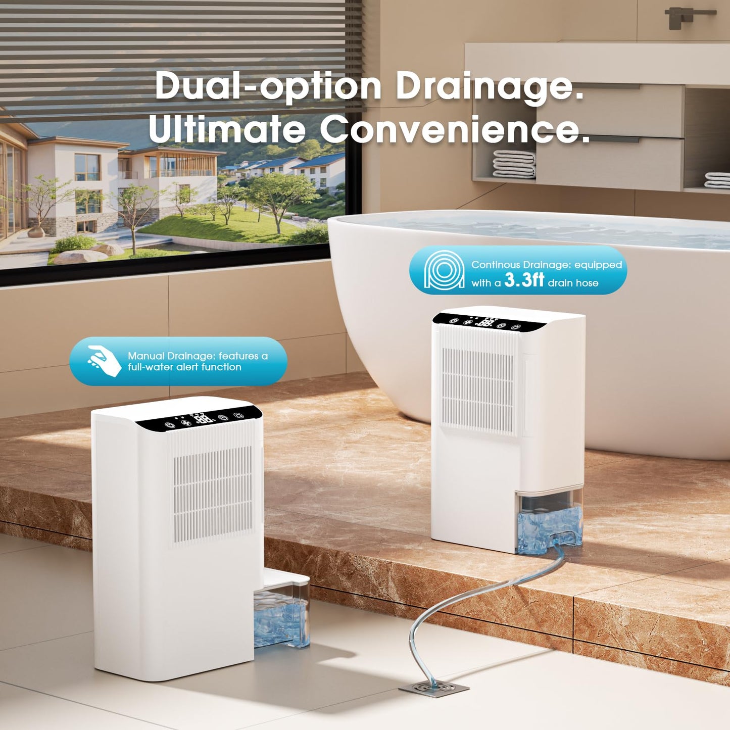 🔥73% Off!🔥Dehumidifiers for Home, 2000 Sq.Ft Small Dehumidifier with 3.3ft Drain Hose