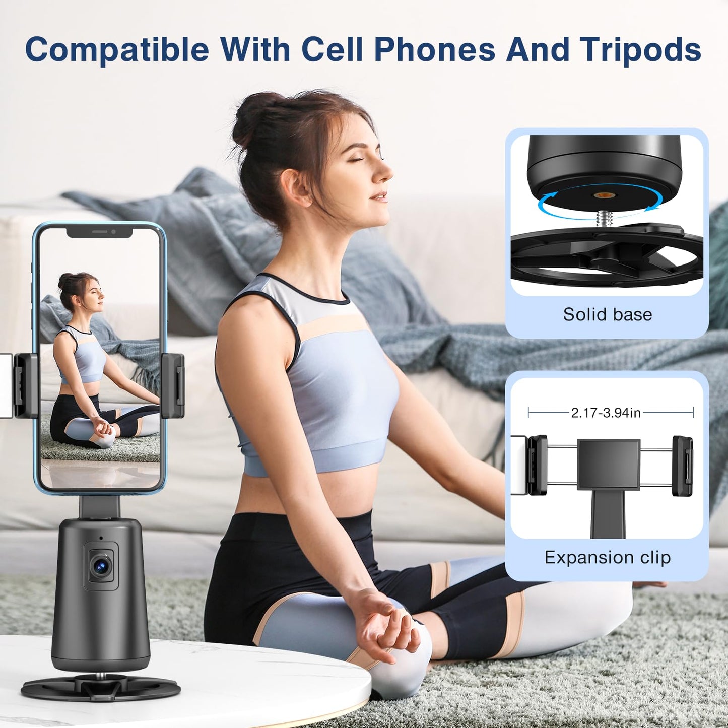 🔥70% Off!🔥360° Auto Face Tracking Tripod for Phones