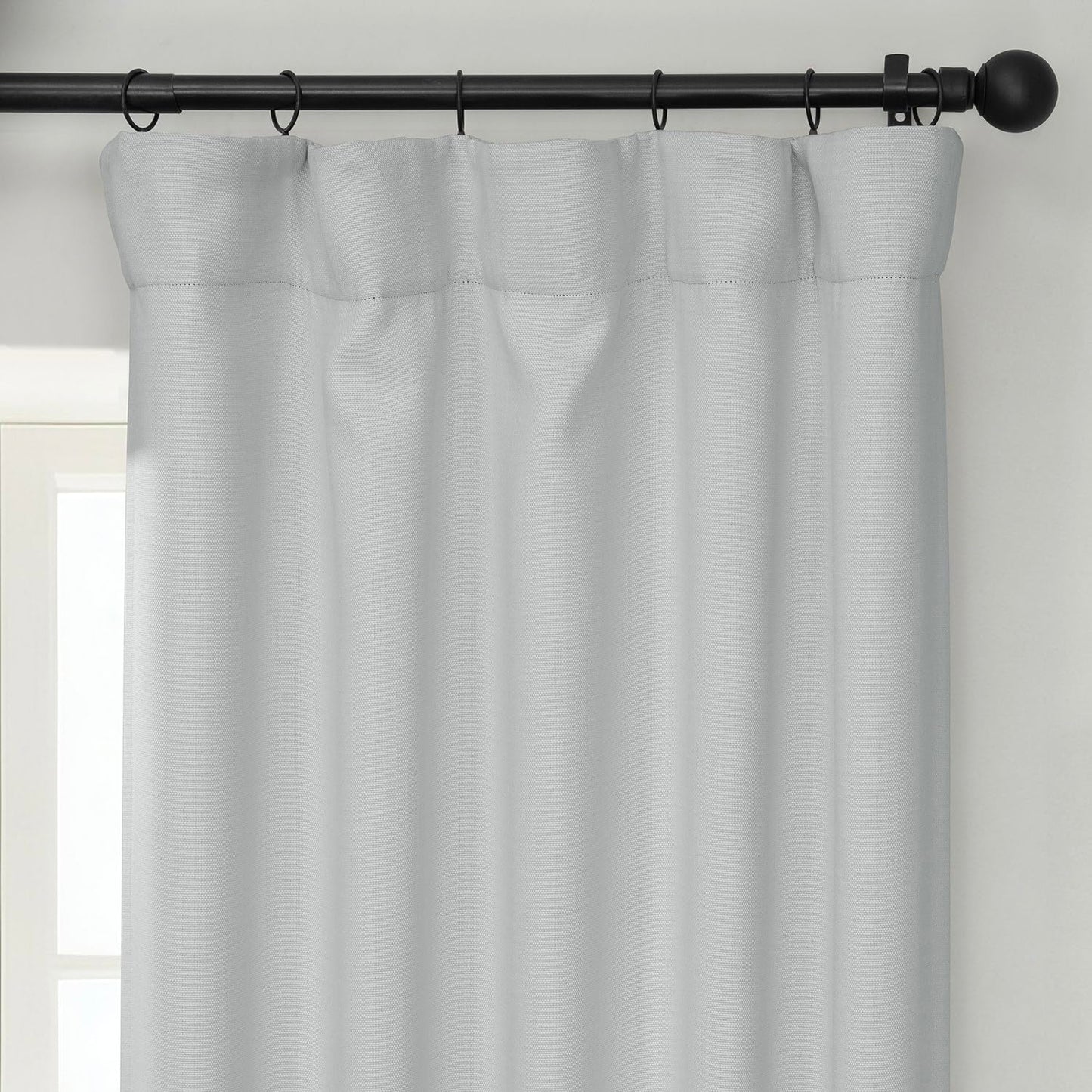 HPD Half Price Drapes - Faux Linen Curtains for Living Room (1 Panel) - 50W X 96L - Textured Room Darkening Curtains for Bedroom 96 Inches Long - Drapes for Home Decor, Oyster Mist