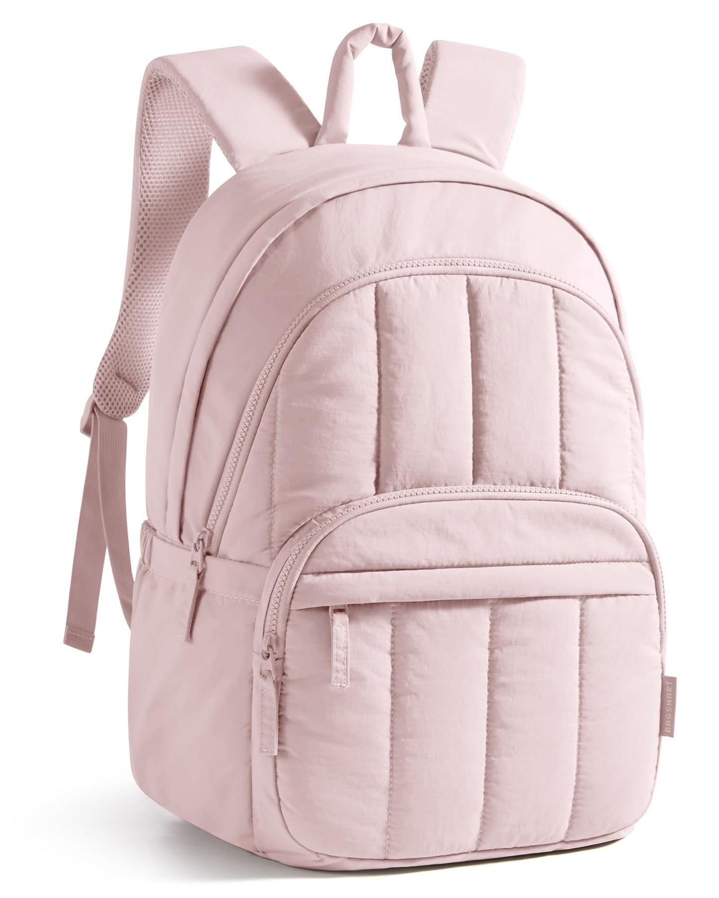 BAGSMART Travel Laptop Backpack, College Backpack for Women, Quilted Small Computer Bookbag, Water-Resistant 15.6 Inch Laptop Casual Bag, Dark Pink