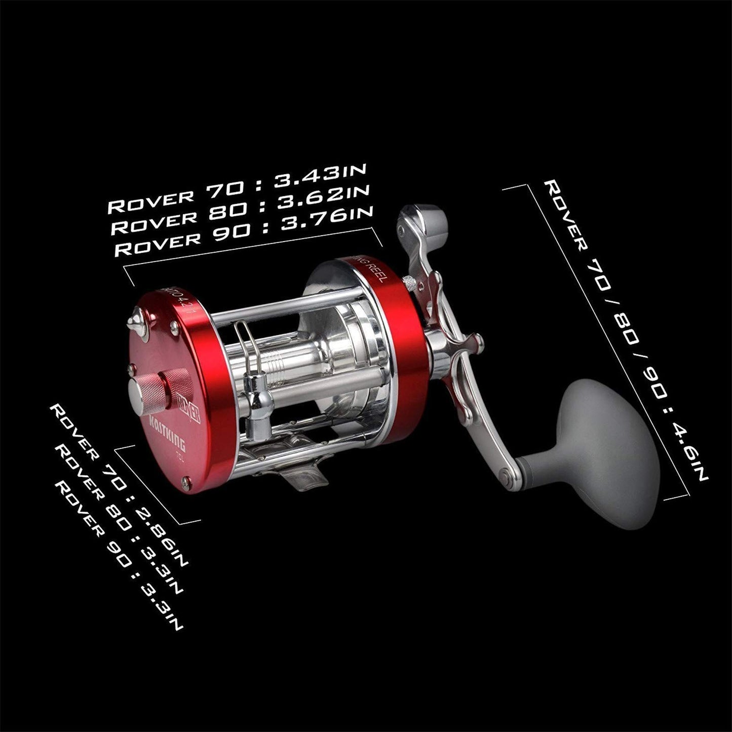 KastKing Rover Round Baitcasting Reel, Left Handed Fishing Reel,Rover80