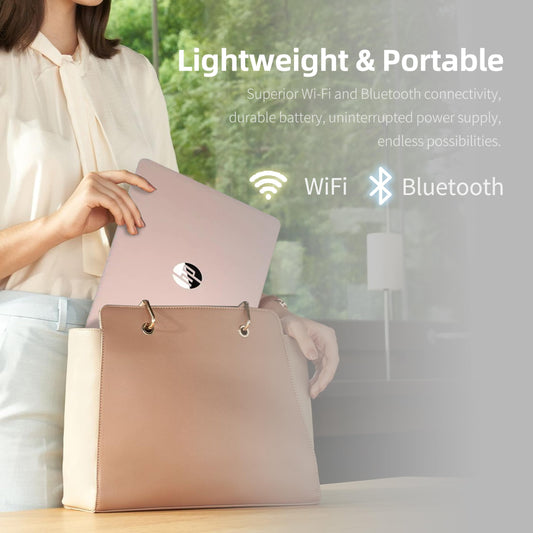 HP Essential Laptop Computer for Student Daily Study, Microsoft Office 365, Intel N150, 4GB RAM, 128GB Storage, 500GB External HDD, Long Battery Life & Fast Charging, Windows 11 Home, Rose Gold