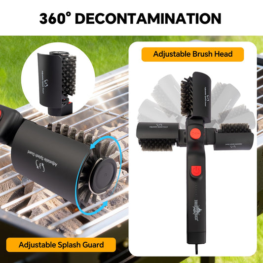 XUDAKAIXIN Electric Grill Brush – No Bristle Shedding, High Torque with 3-Speed Modes, 2026 Upgraded Rechargeable & Adjustable-Angle Grill Cleaner, Gifts for Men/Dad