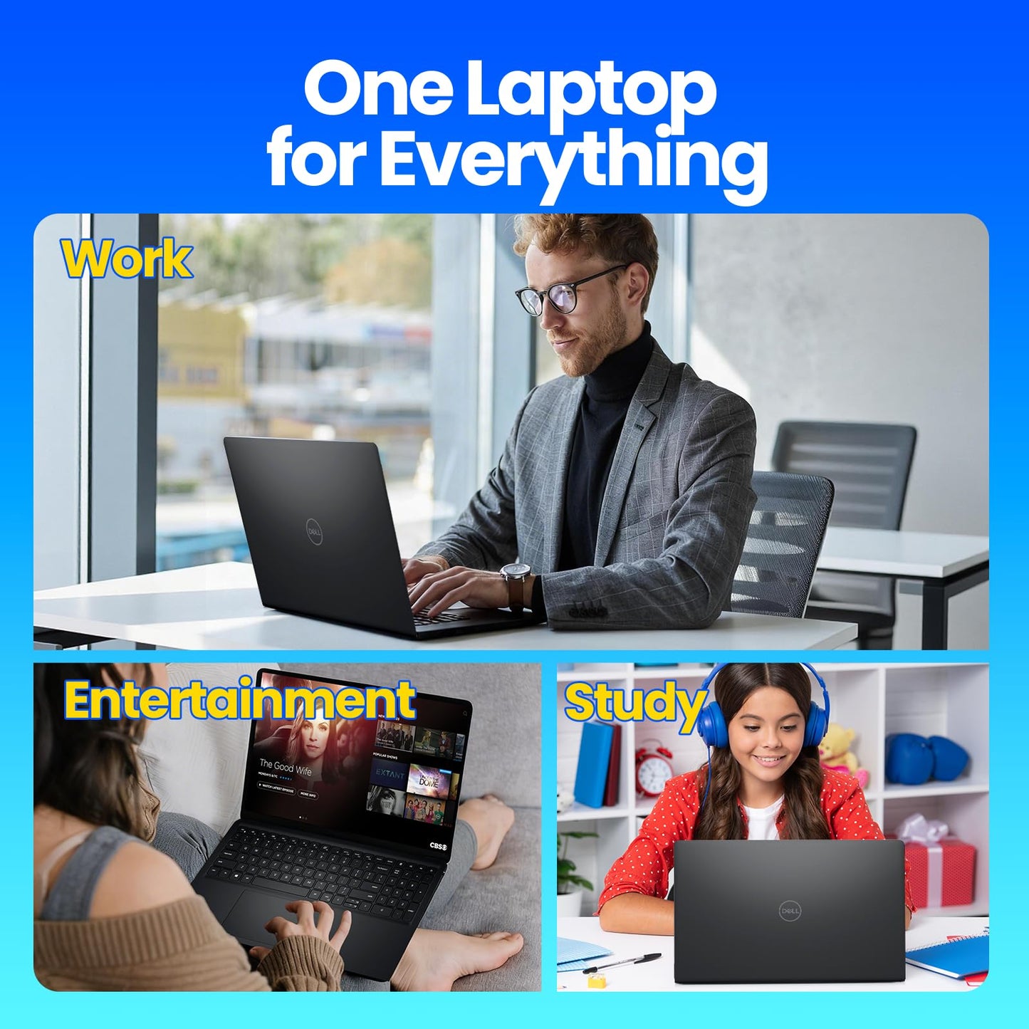 Dell Inspiron 15 Touchscreen Laptop Computer, 15.6" FHD Anti-Glare, AMD Ryzen 7 7730U, 20GB RAM, 512GB SSD, Windows 11 Pro, Numeric Keypad, Copilot AI, Business & Students, Office 365 for the Web