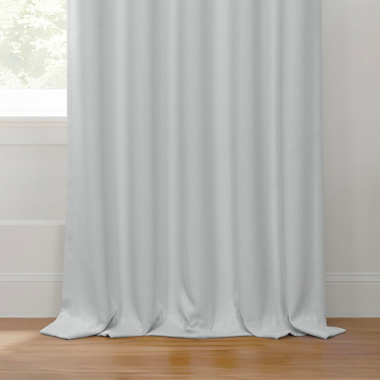 HPD Half Price Drapes - Faux Linen Curtains for Living Room (1 Panel) - 50W X 96L - Textured Room Darkening Curtains for Bedroom 96 Inches Long - Drapes for Home Decor, Oyster Mist