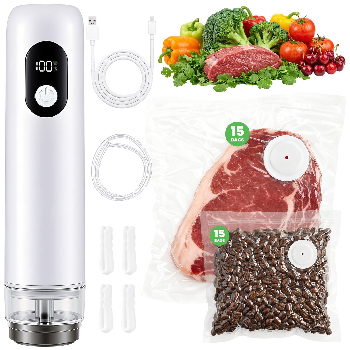 🔥70% Off!🔥ROUUO Vacuum Sealer for Food Portable
