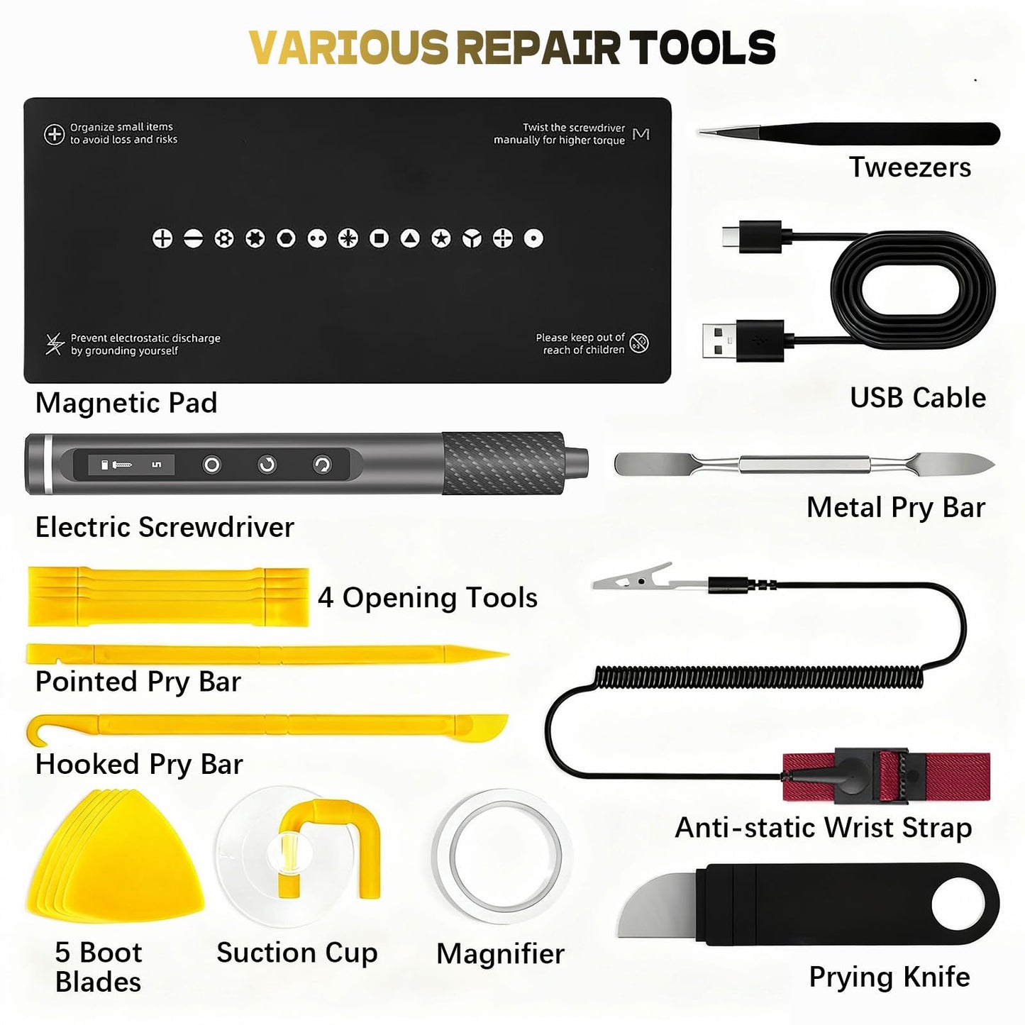 Tanson Precision Electric Screwdriver, 3.7v Laptop Screwdriver Set,71 In 1 Electronic Tool Set, Cordless Rechargeable Portable Repair Tool Set For Computer, Laptop, Mobile Phone, Camera, Watch Repair