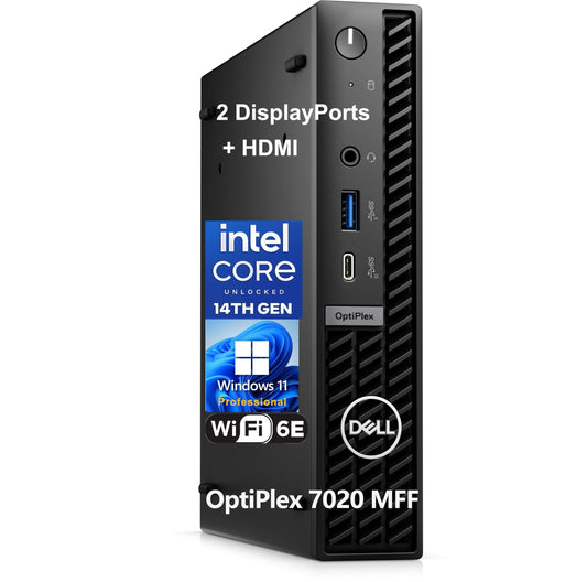 Dell OptiPlex 7020 MFF Mini Business Desktop Computer, 7000 Micro Form Factor, 14th Gen Intel 14-Core i5-14500T (Beat i7-13700T), 8GB DDR5 RAM, 512GB PCIe SSD, WiFi 6E, 2 DisplayPorts, HDMI, W11 Pro
