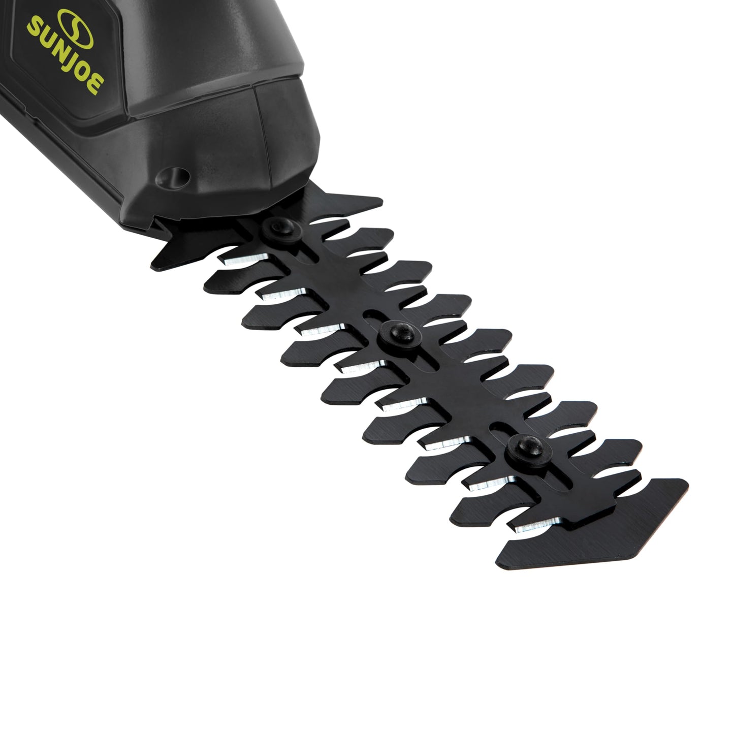 Sun Joe 2 in 1 Cordless 7.2V Handheld 4" Grass Shear and 6" Hedge Trimmer, Battery Powered, Built-In Safety Switch and Blade Safety Cover