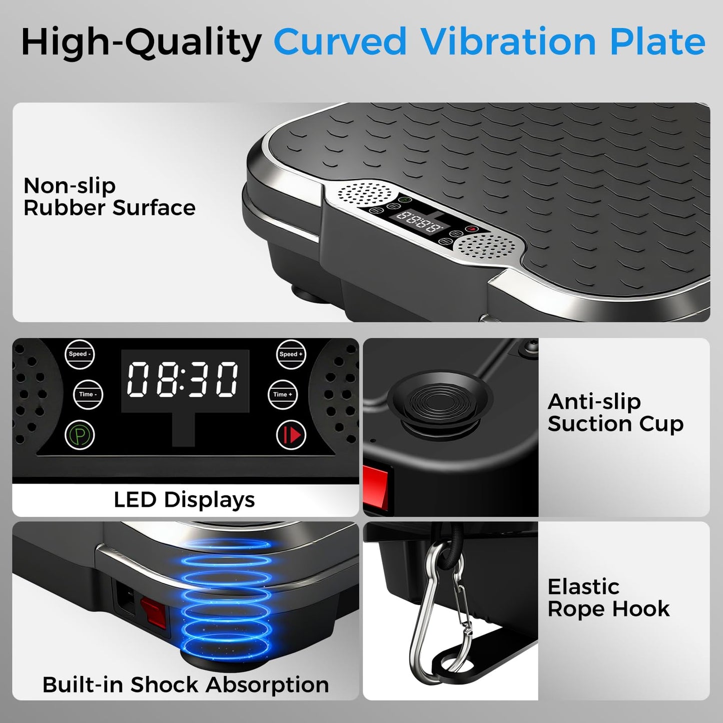 AoraPulse Vibration Plate Exercise Machine, Vibration Plate for Lymphatic Drainage Weight Loss, 400 Lbs Capacity Full Body Workout Vibrate Fitness Platform for Home Women Men