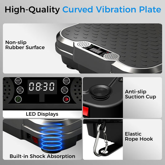 AoraPulse Vibration Plate Exercise Machine, Vibration Plate for Lymphatic Drainage Weight Loss, 400 Lbs Capacity Full Body Workout Vibrate Fitness Platform for Home Women Men