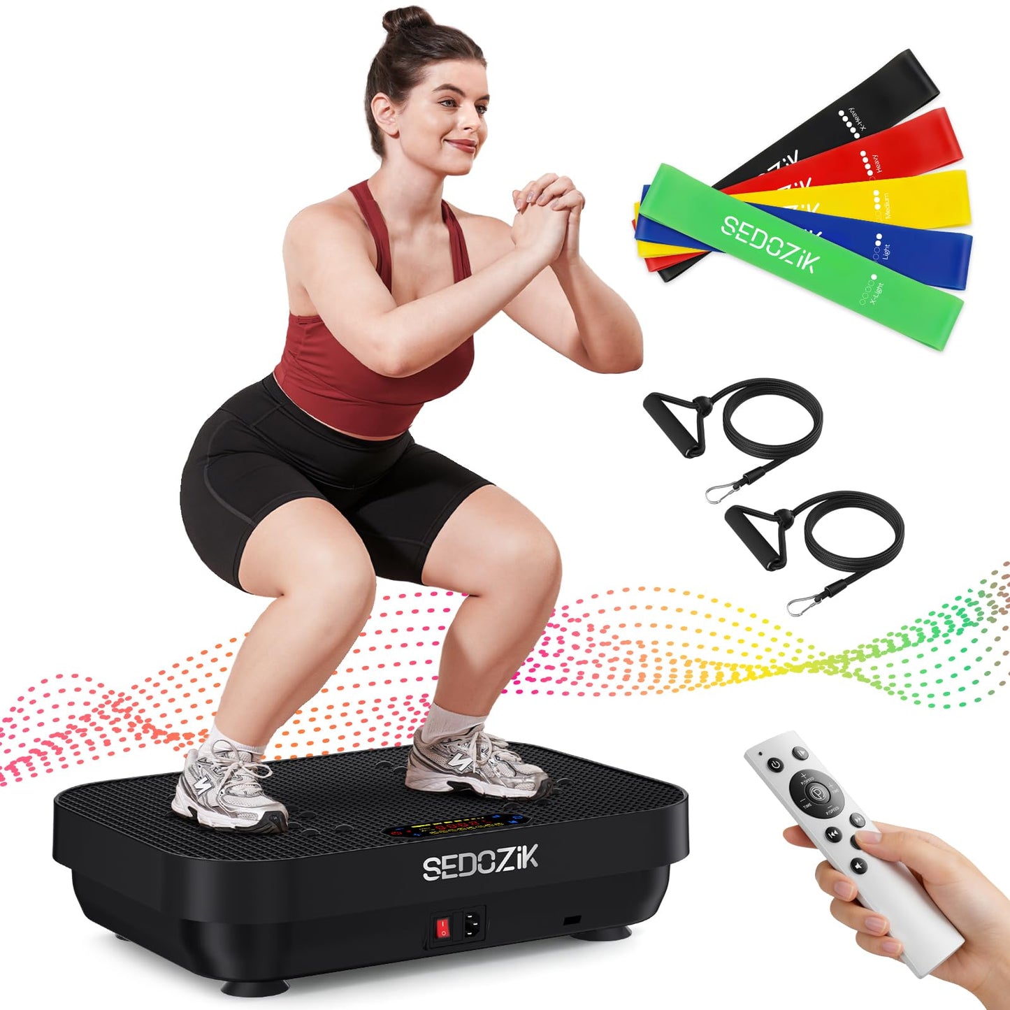 SEDOZIK Vibration Plate Exercise Machine, Vibration Plate for Lymphatic Drainage Weight Loss, 450 Lbs Capacity Full Body Vibrating Platform Workout Equipment with Bluetooth for Home Women Men
