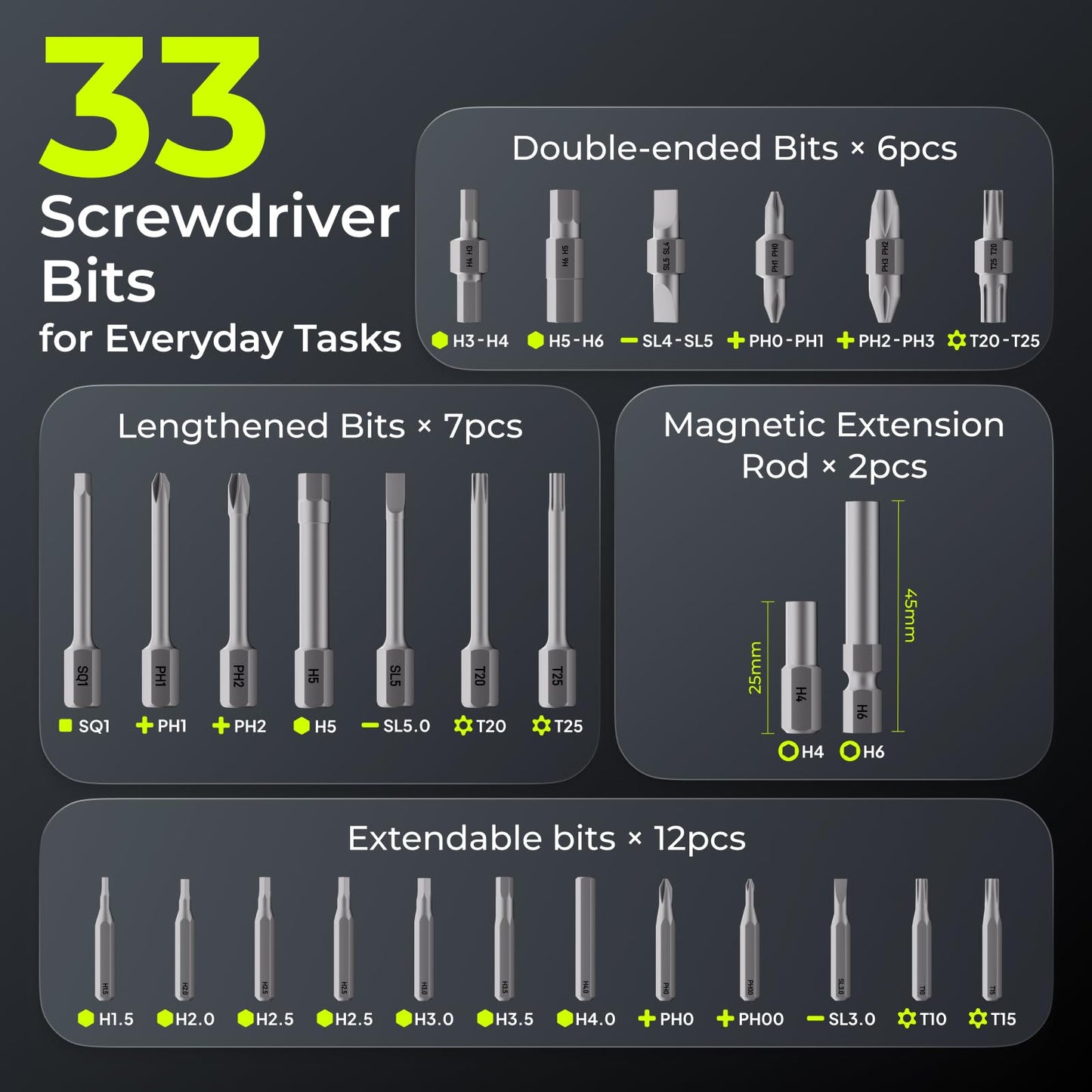 ELEGOO Electric Screwdriver Set with 33 Magnetic Bits and 3 Torque Setting, Max 10 N.m, 1500mAh Rechargeable Cordless Screwdriver, LED Light, Mini Power Screwdriver Tool Kit for 3D Printer, PC, Camera