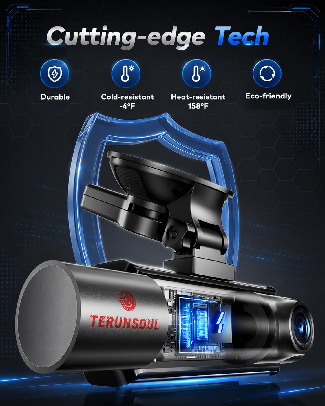 🔥70% Off!🔥TERUNSOUl 3 Channel 4K+4K+1080P Dash Cam