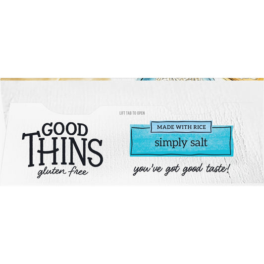 Good Thins Simply Salt Rice Snacks Gluten Free Crackers, Bulk Snack Crackers, 12 - 3.5 oz Boxes