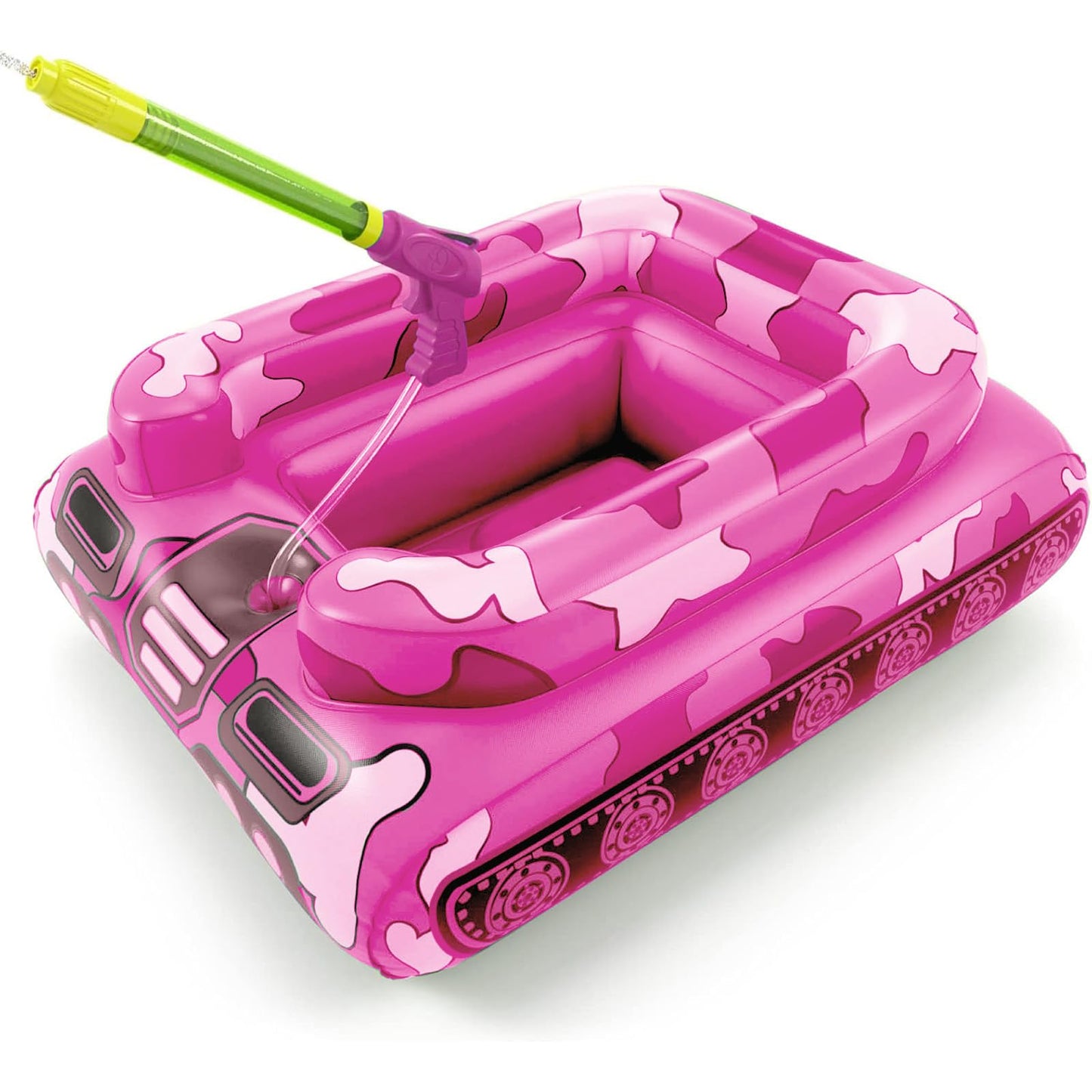 Inflatable Tank Pool Floats Kids - Jasonwell Toddler Pool Floaties Swimming Pool Tank with Water Cannon Gun Swim Floaty Rafts Lake Beach Party Pool Toys for Boys Girls Toddlers Kids