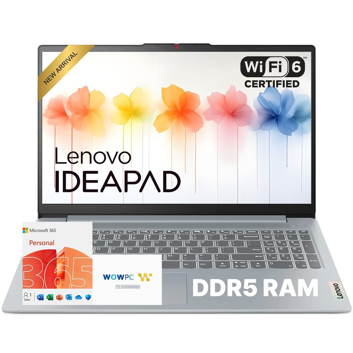 Lenovo IdeaPad Slim 3i 15.6" FHD Laptop • Microsoft Office 365 • Intel 4 Cores • DDR5 • 128GB SSD • Military-Grade • Windows 11 • Quick Setup, Lightweight • Essential Laptop • w/o Mouse