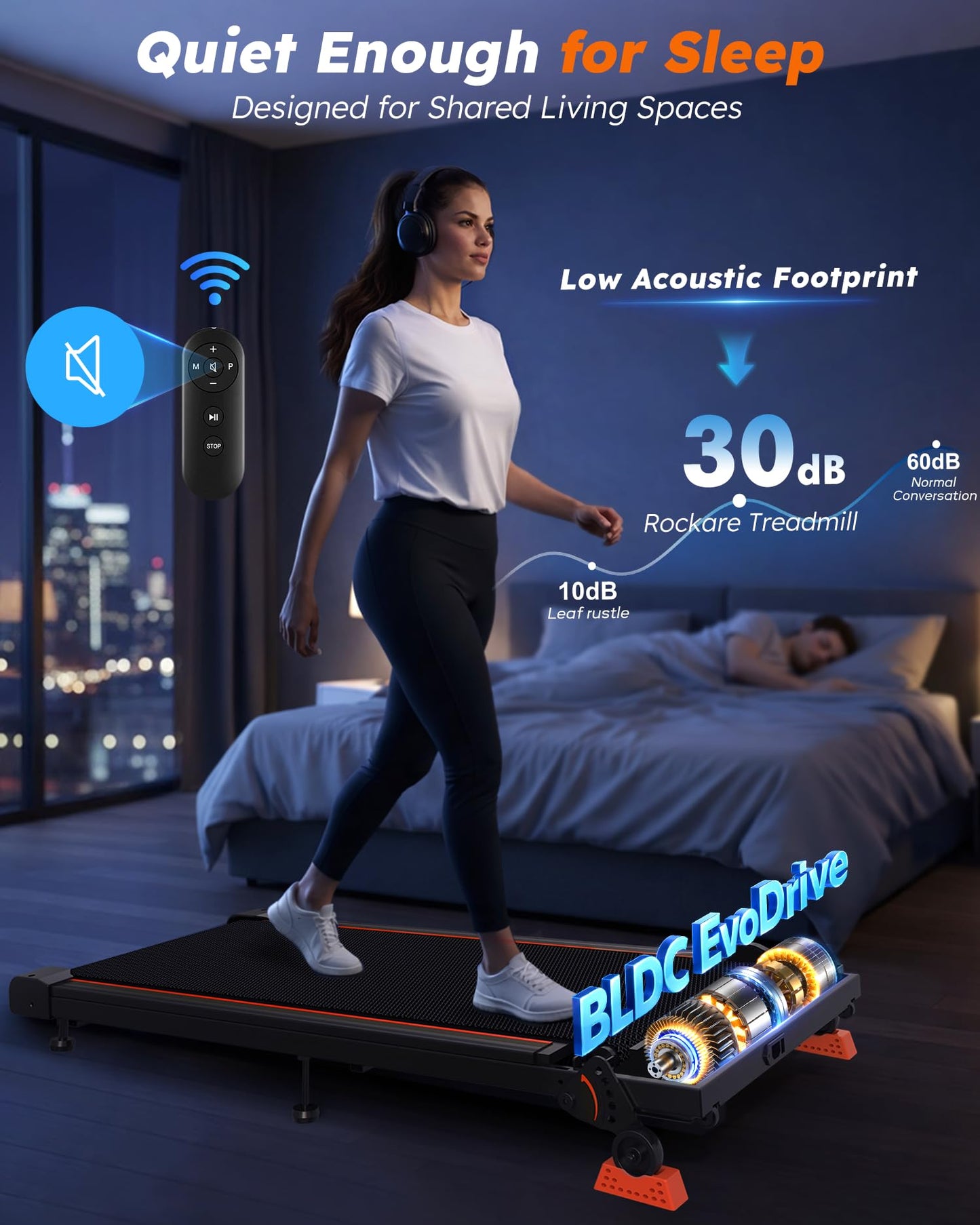 Walking Pad Treadmill with Incline 9% & Decline -4% Under Desk for Home and Office, Quiet BLDC EvoDrive, Full Metrics Large Display, NeoFloat Quad Cushioning, Portable Compact for Small Spaces Red