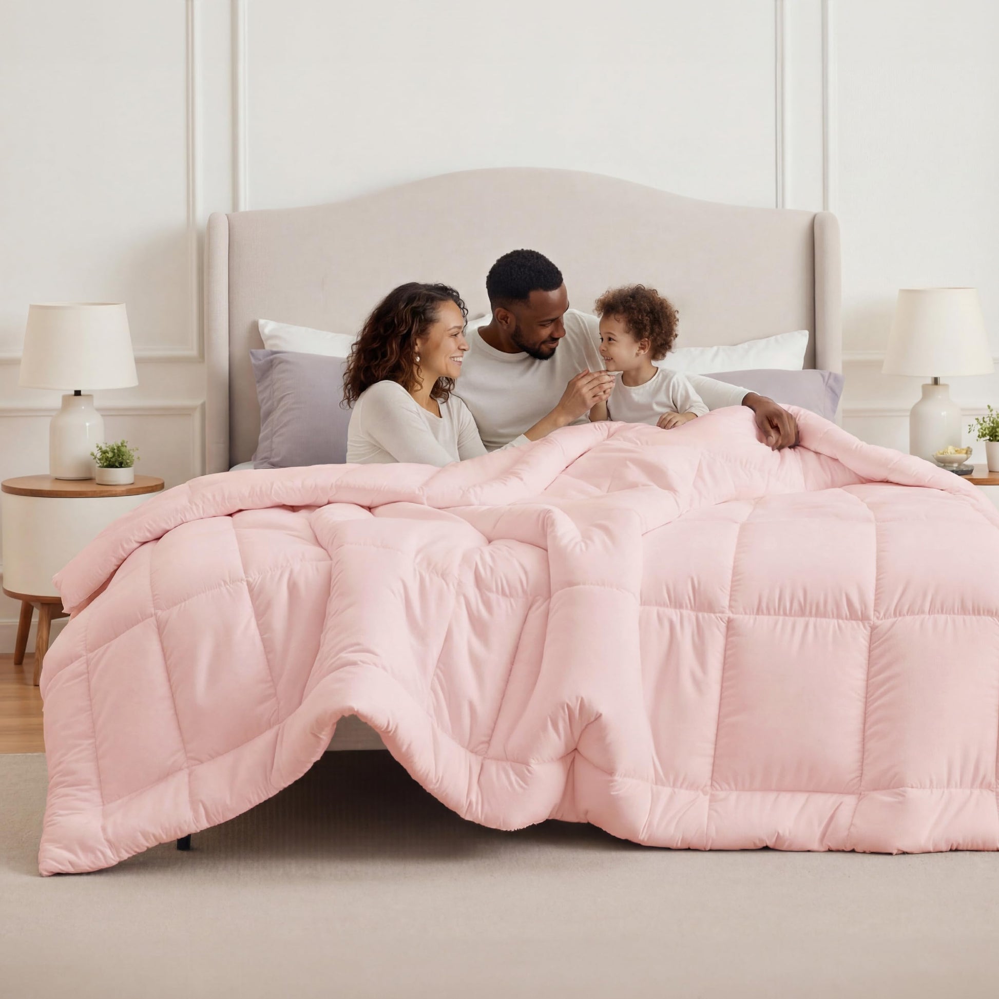 Bedsure Comforter Duvet Insert - Quilted Comforters Queen Size, All Season Duvet, GentleSoft Down Alternative Bedding Blanket, with 8 Tabs, Gifts for Women/Men, White, Queen 88 x 88 Inches