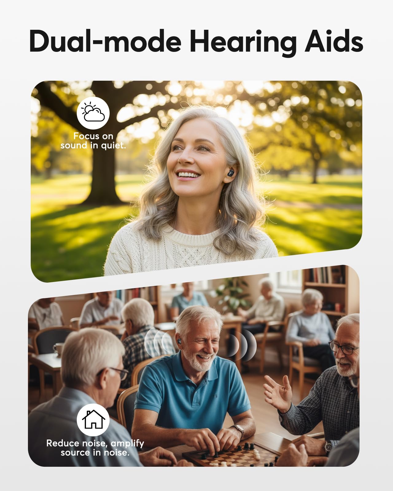 Karthus OTC Hearing Aids for Seniors & Adults, Rechargeable Hearing Aids with Noise Cancelling & Clear Sound, 16-Channel Digital DSP & 2 Environment Modes, 80+ Hour Battery Life, Comfort-Fit, Black