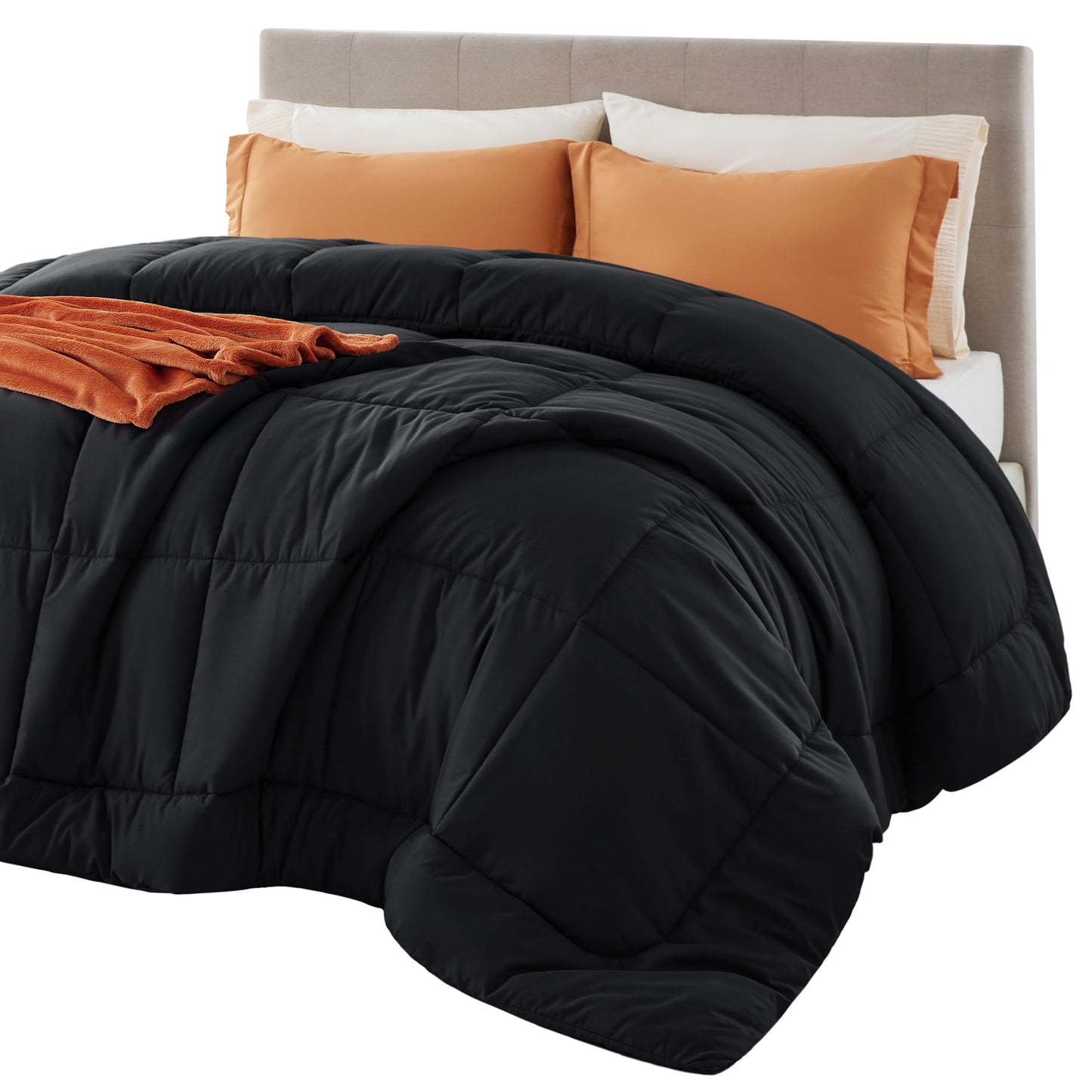 Bedsure Comforter Duvet Insert - Quilted Comforters Queen Size, All Season Duvet, GentleSoft Down Alternative Bedding Blanket, with 8 Tabs, Gifts for Women/Men, White, Queen 88 x 88 Inches
