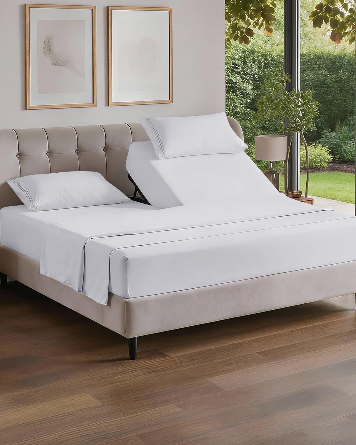 Full Size 4 Piece Sheet Set - Comfy Breathable & Cooling Sheets - Hotel Luxury Bed Sheets for Women & Men - Deep Pockets, Easy-Fit, Extra Soft and Wrinkle Free - Antique White Oeko-Tex Bed Sheet Set